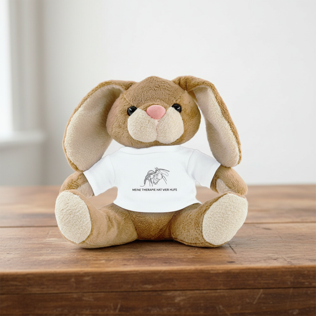 Premium Kuschel-Hase "VIER HUFE THERAPIE" – Line-Art Edition