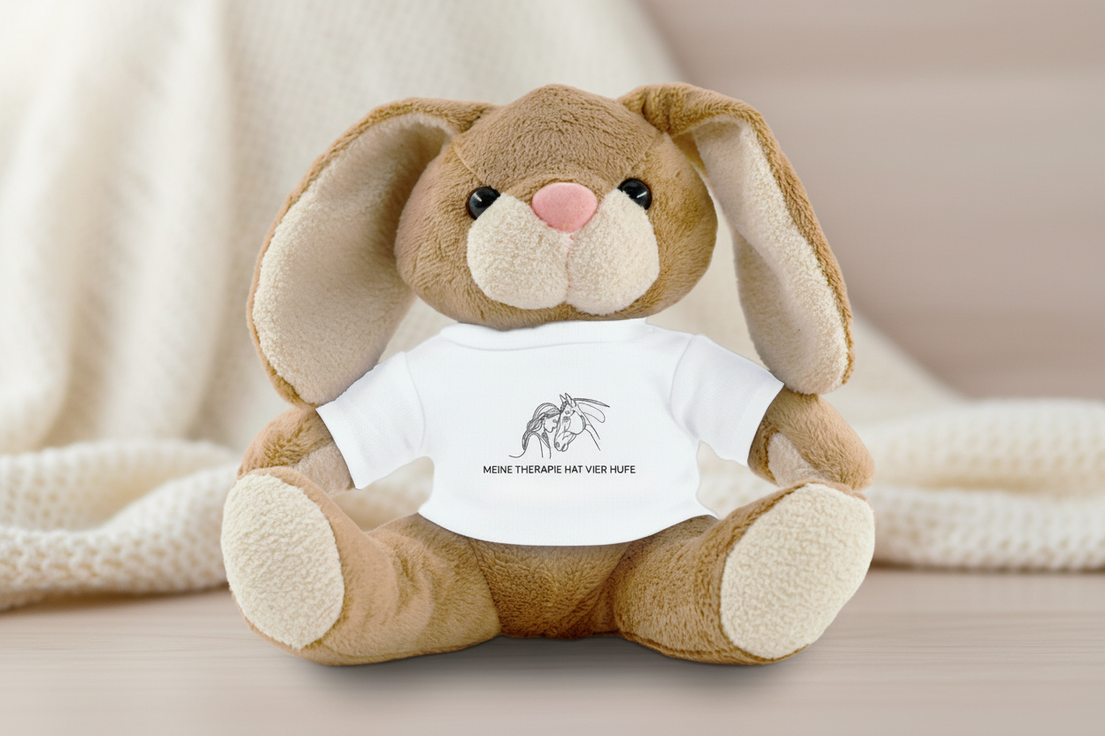 Premium Kuschel-Hase "VIER HUFE THERAPIE" – Line-Art Edition