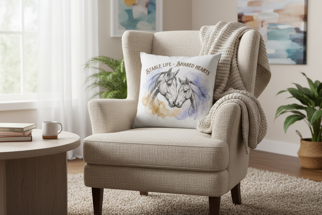 Premium Kissen "SHARED HEARTS" – Equestrian Fine Art