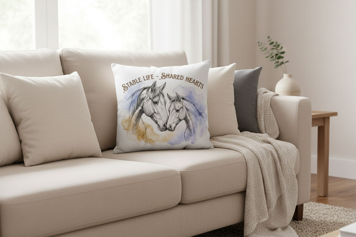 Premium Kissen "SHARED HEARTS" – Equestrian Fine Art