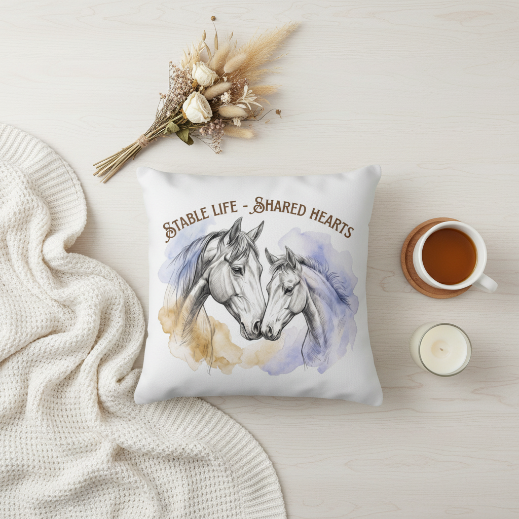 Premium Kissen "SHARED HEARTS" – Equestrian Fine Art