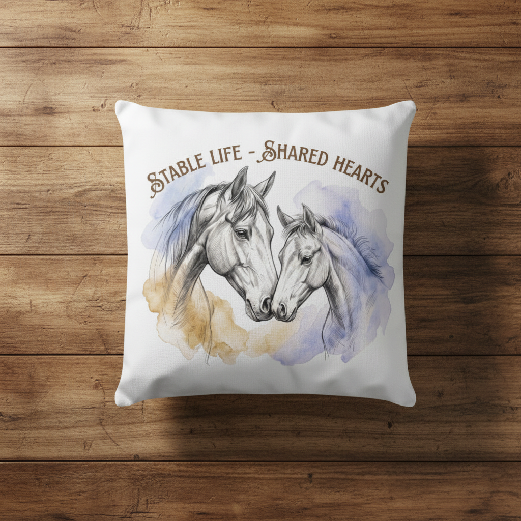 Premium Kissen "SHARED HEARTS" – Equestrian Fine Art
