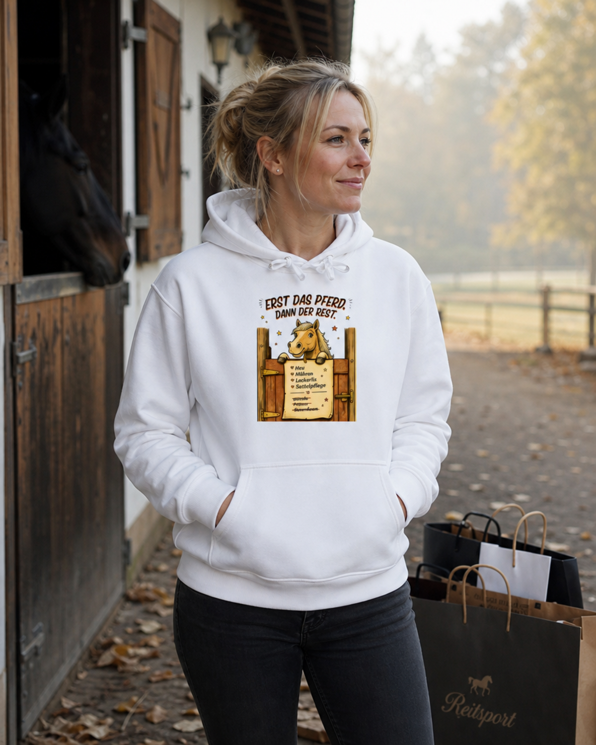 ERST DAS PFERD DANN DER REST Premium Hoodie