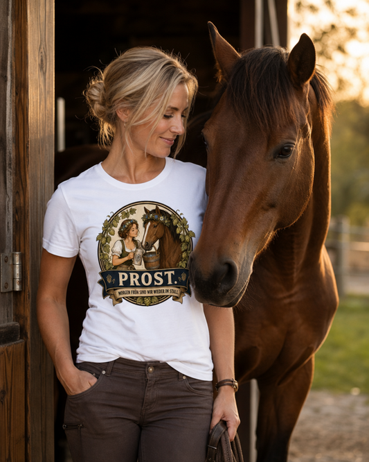 Oktoberfest T-Shirt „PROST.“ – Pferde Edition