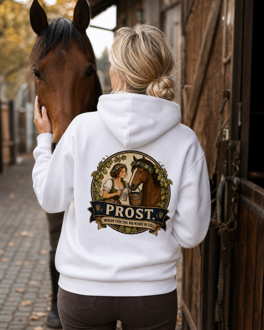 Premium Hoodie „PROST.“ – Oktoberfest Pferde Edition